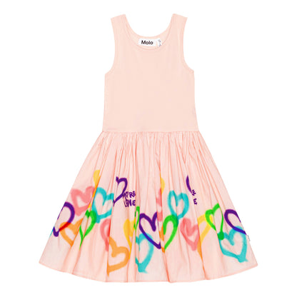 Molo Cassandra Short Sleeve Dress - Colourful Hearts