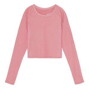 Oona - Dusty Rose - Rose coloured long sleeve sports top with visible  stitching - Molo