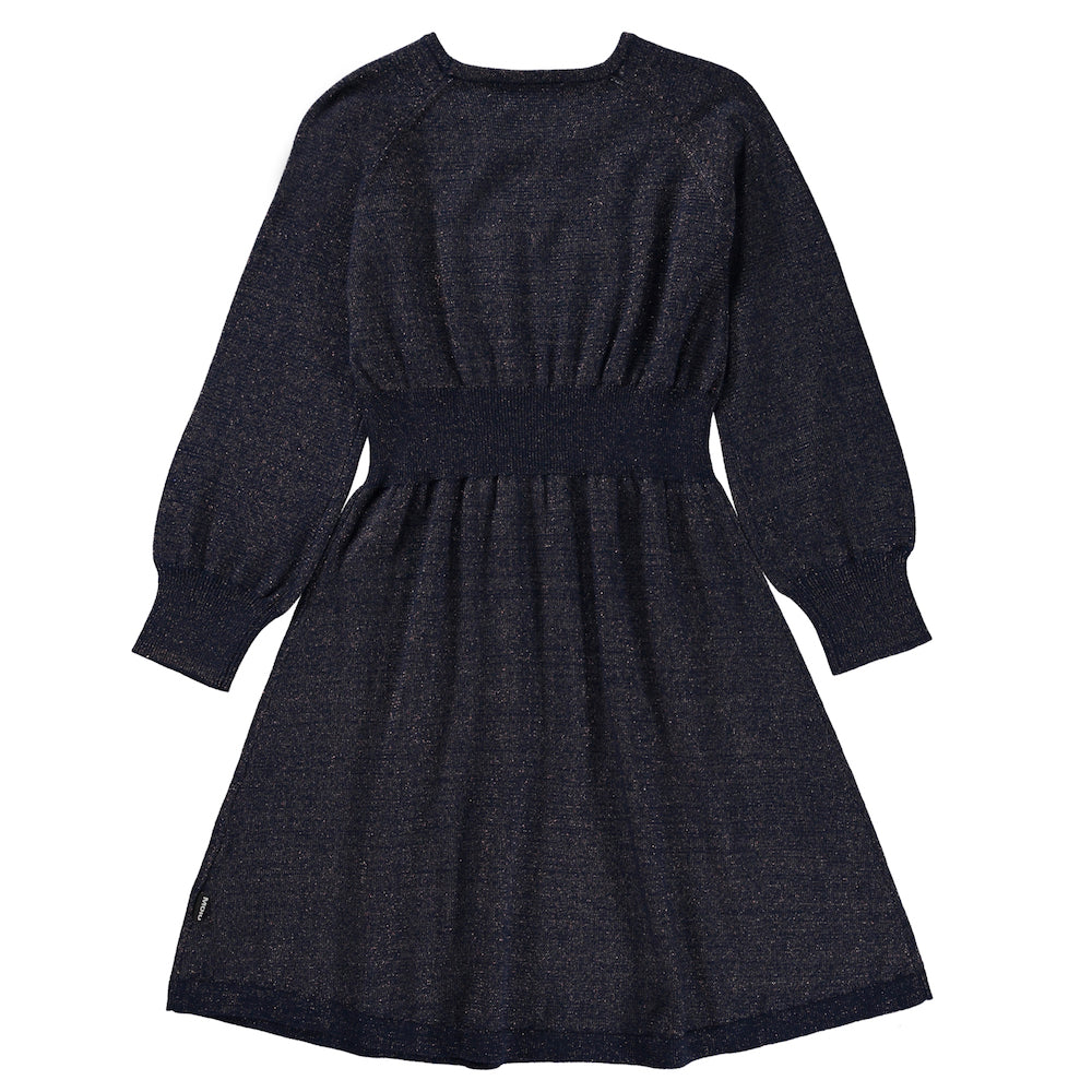 Molo Cameron Long Sleeve Dress  - Navy Sky