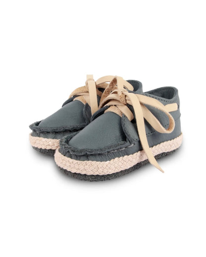 Donsje Noud Baby Boat Shoes - Blue Stone Leather