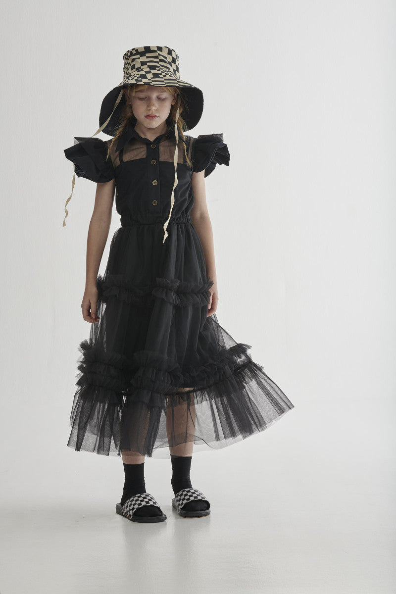 Little Creative Factory Wednesday Tulle Long Dress - Black