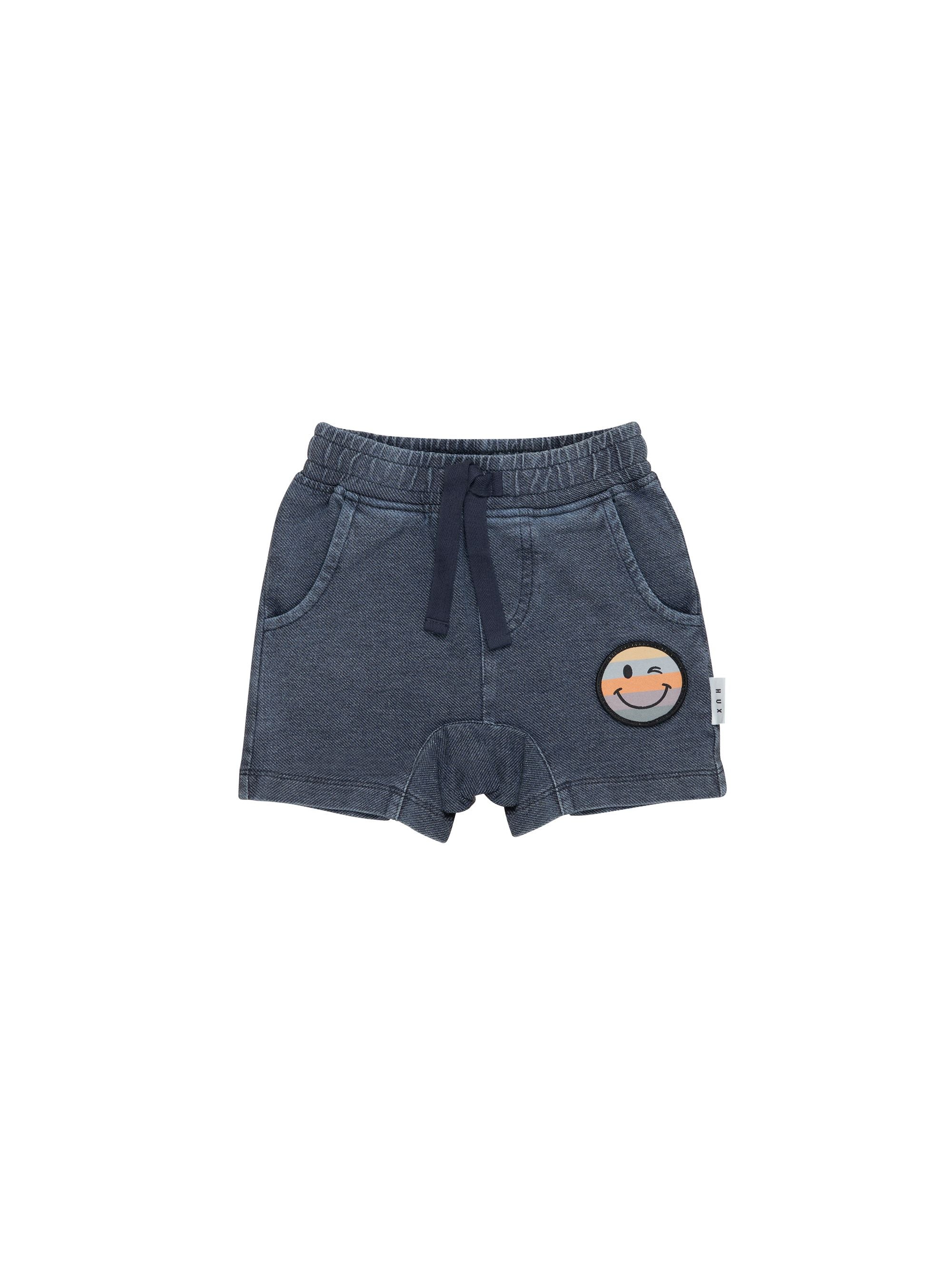 Huxbaby Slouch Shorts - Rainbow Smiley