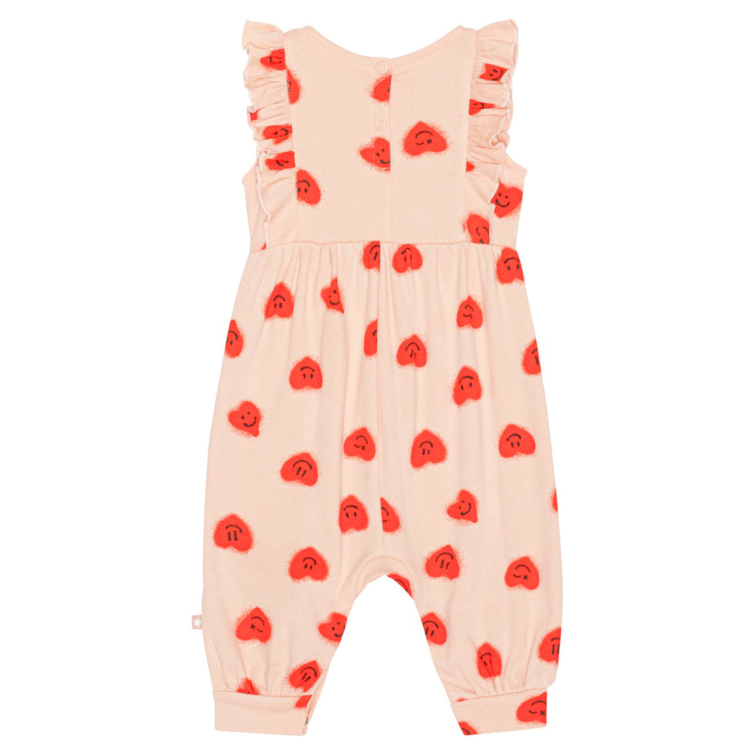 Molo Fallon Baby Romper - Red Hearts Jersey