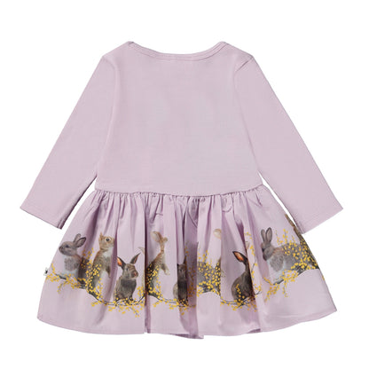 Molo Candi Baby Long Sleeve Dress - Purple Bunnies