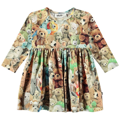 Molo Charmaine Baby Long Sleeves Dress - Teddy Friends