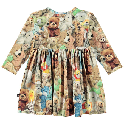 Molo Charmaine Baby Long Sleeves Dress - Teddy Friends