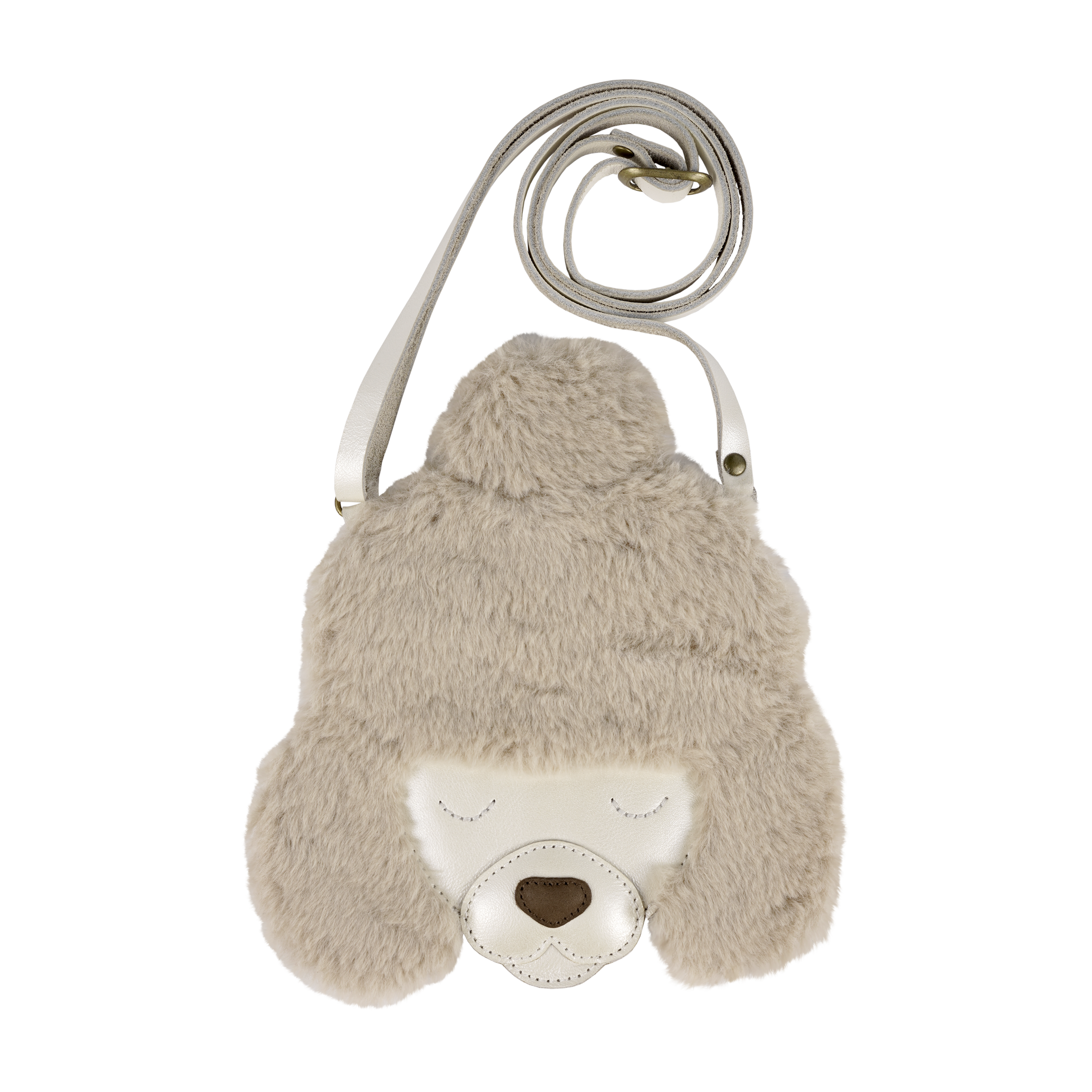 Donsje Britta Exclusive Purse Poodle - Off White Metallic Leather