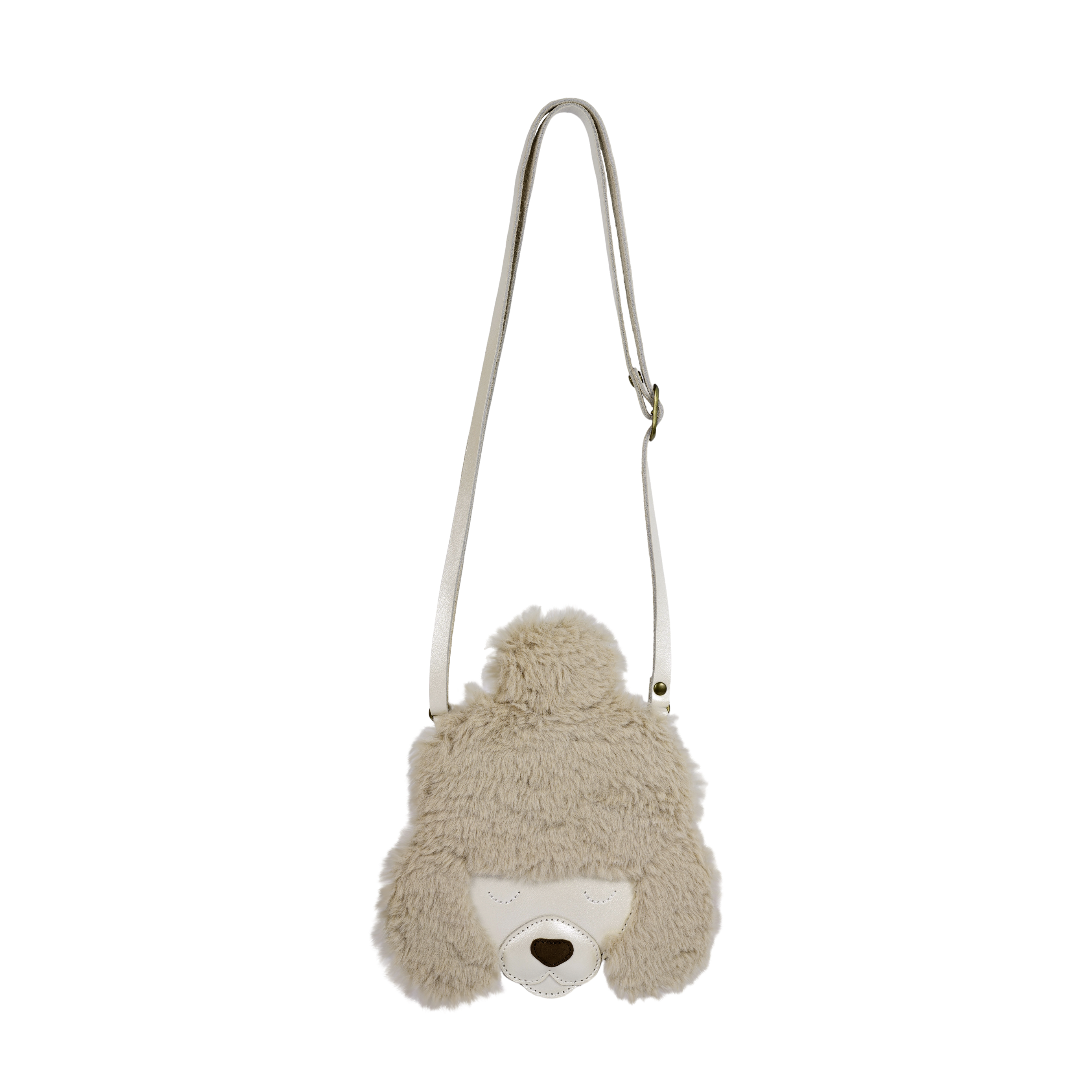 Donsje Britta Exclusive Purse Poodle - Off White Metallic Leather