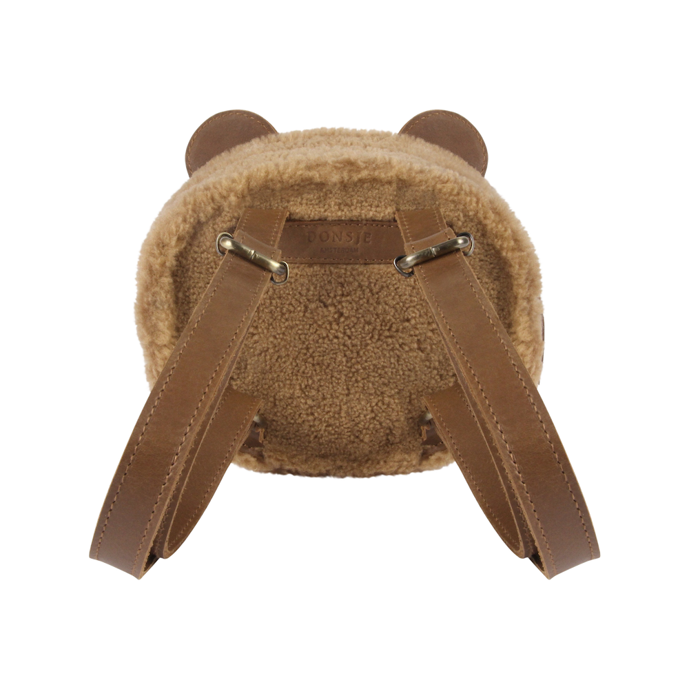 Donsje Pugi Backpack l Bear - Light Maple Curly Faux Fur