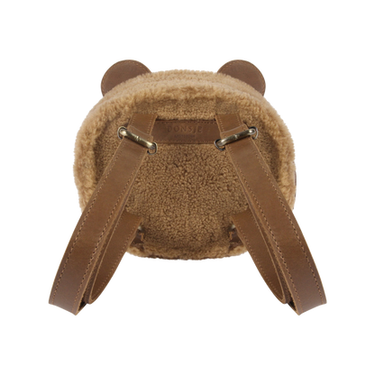 Donsje Pugi Backpack l Bear - Light Maple Curly Faux Fur