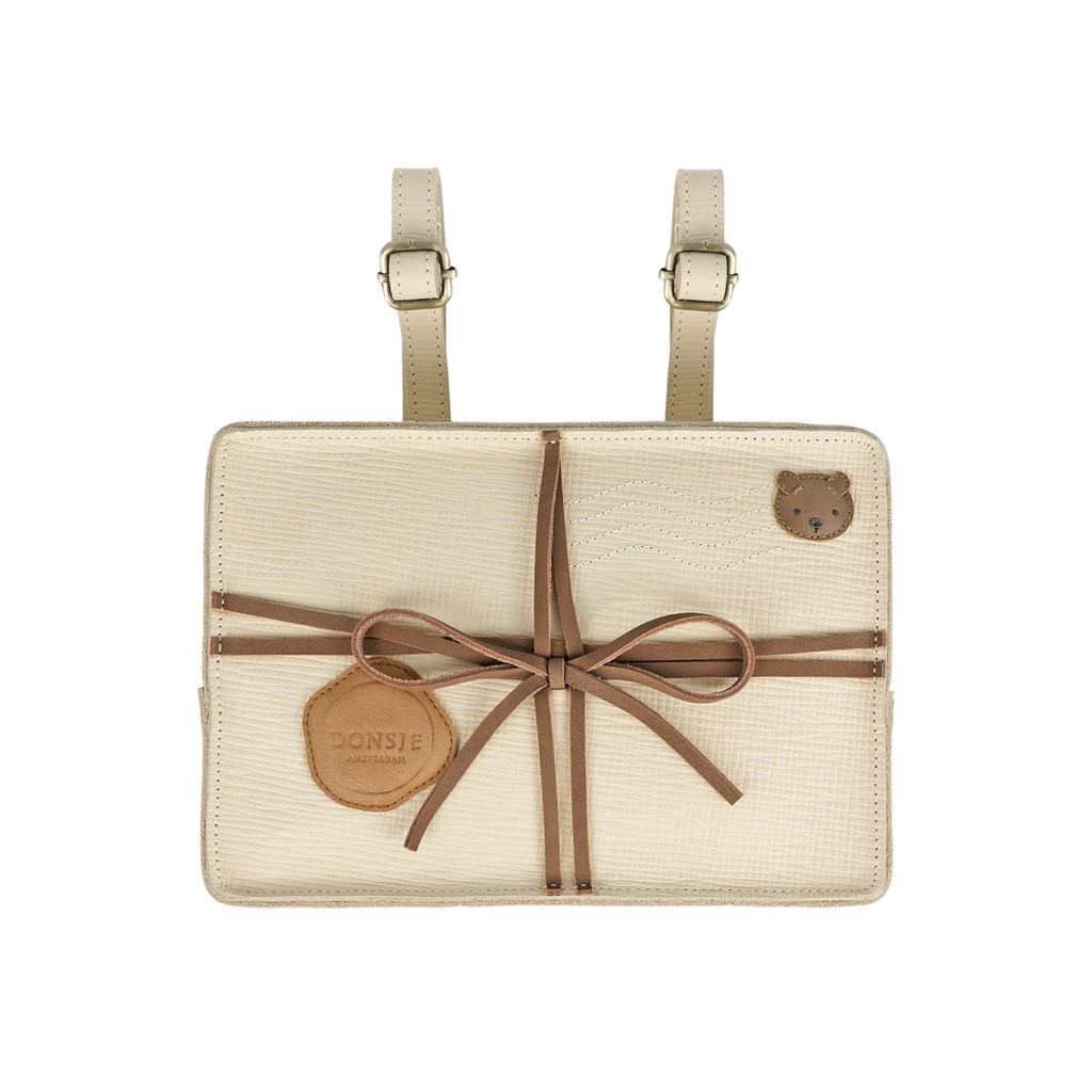 Donsje Logio Backpack Envelope - Cream Scored Leather