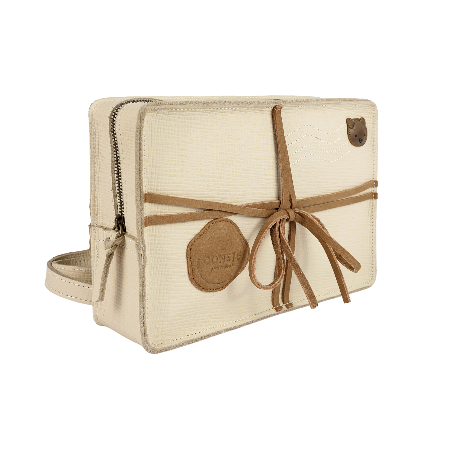 Donsje Logio Backpack Envelope - Cream Scored Leather