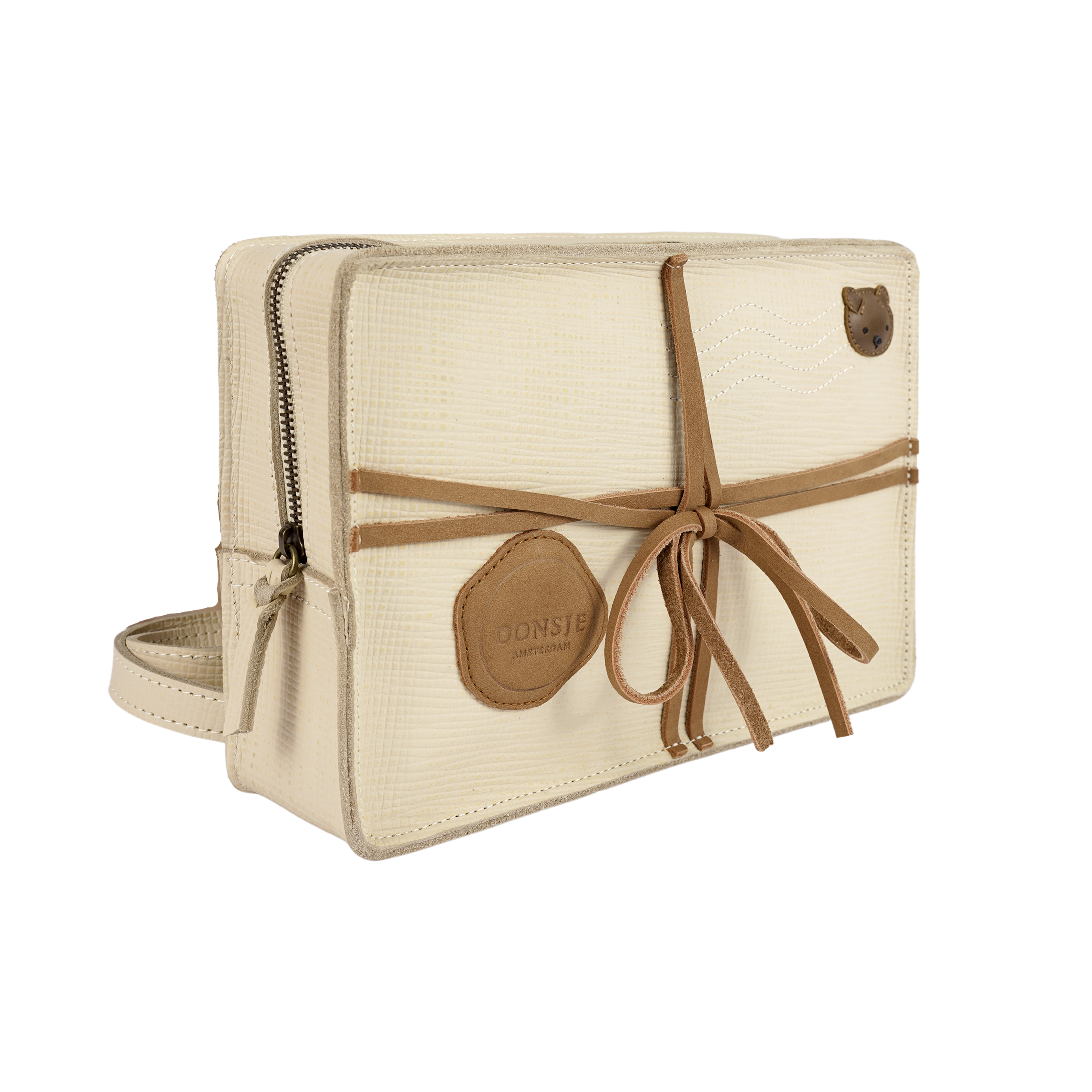 Donsje Logio Backpack Envelope - Cream Scored Leather