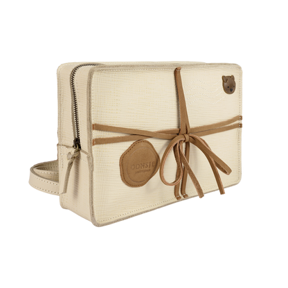 Donsje Logio Backpack Envelope - Cream Scored Leather