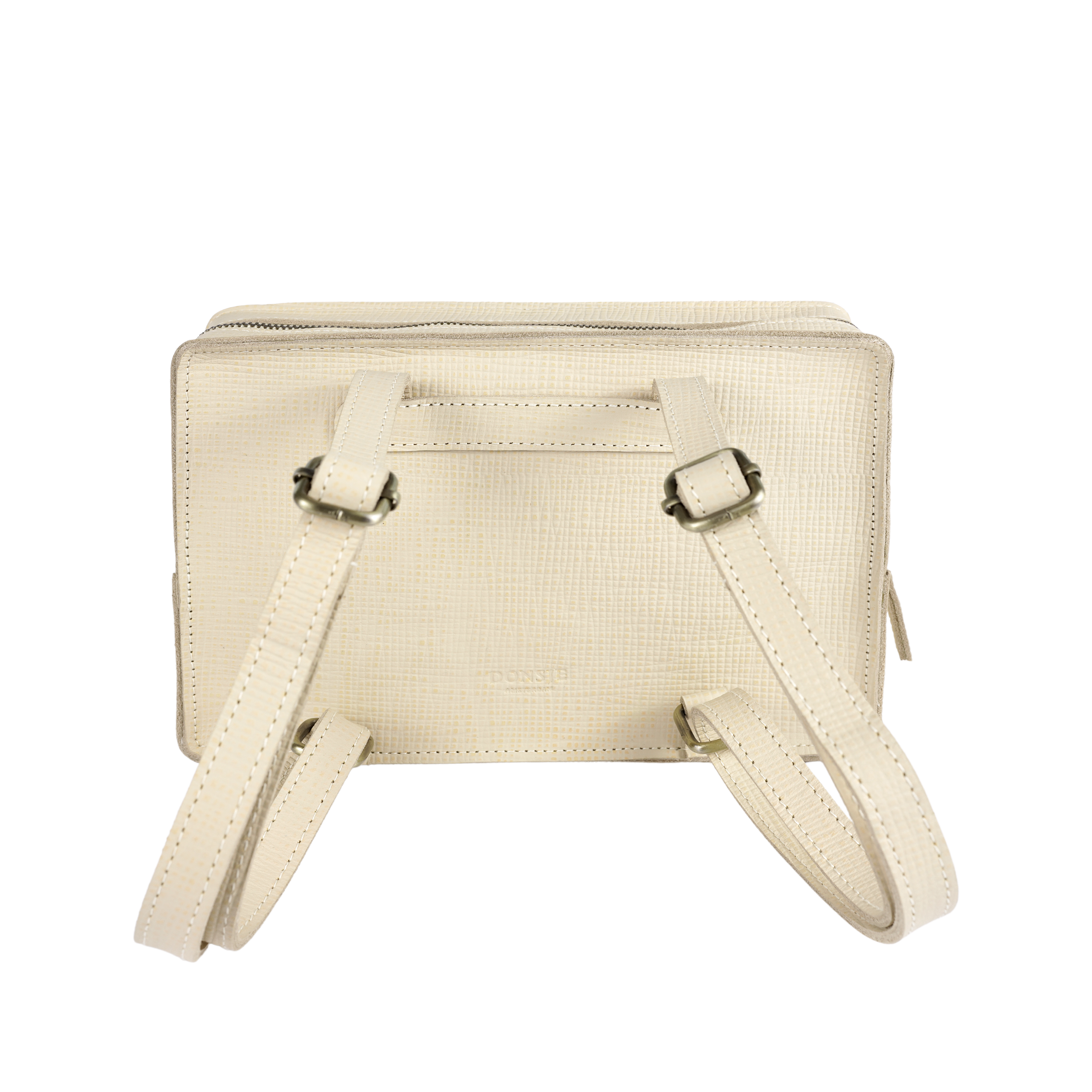 Donsje Logio Backpack Envelope - Cream Scored Leather