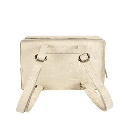 Donsje Logio Backpack Envelope - Cream Scored Leather