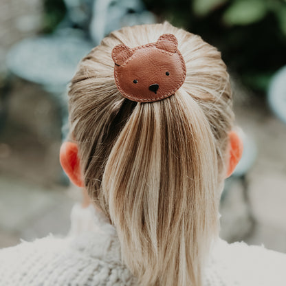 Donsje Josy Classic Hairclip Bear - Cognac Classic Leather