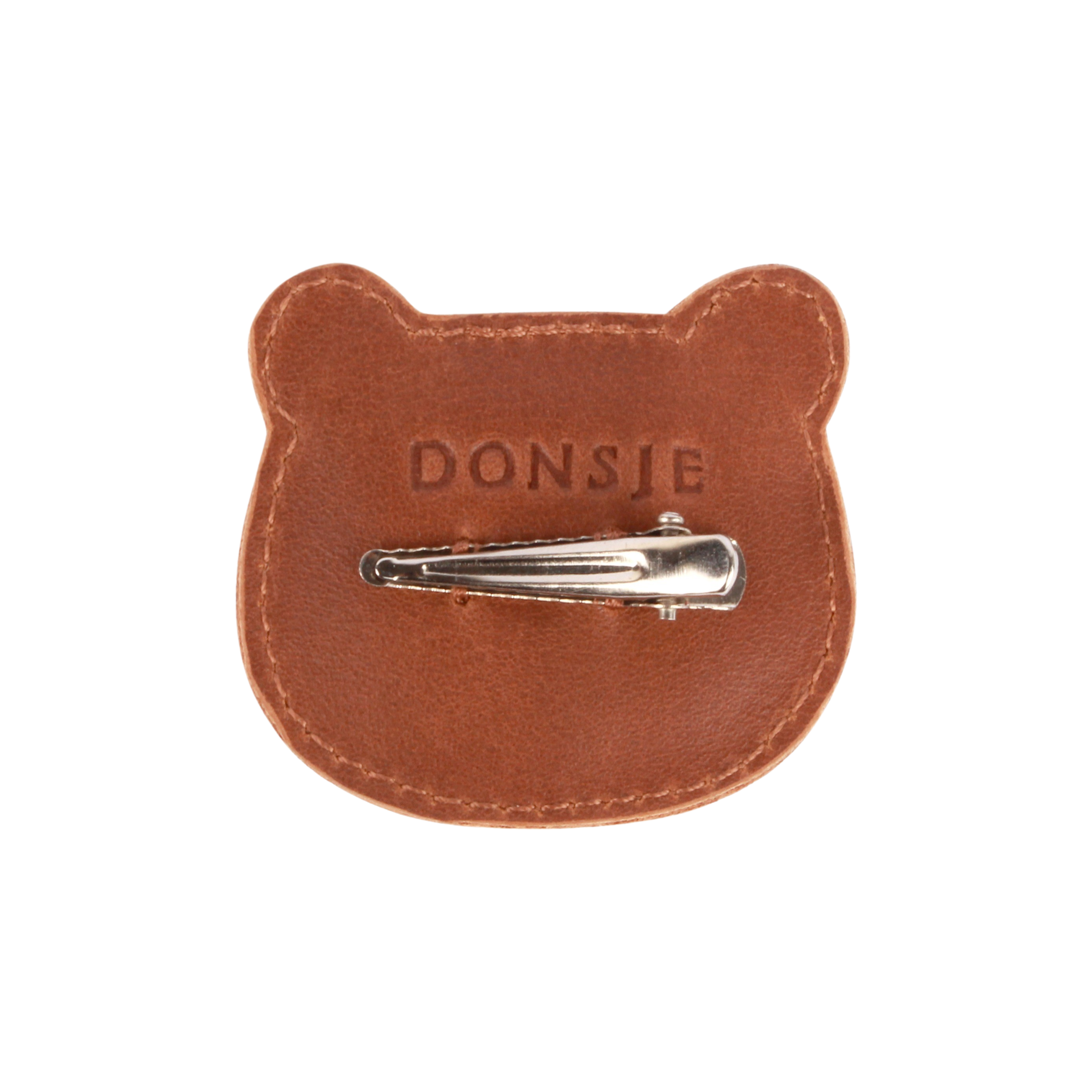 Donsje Josy Classic Hairclip Bear - Cognac Classic Leather