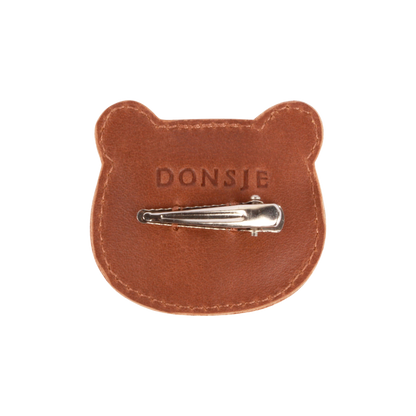 Donsje Josy Classic Hairclip Bear - Cognac Classic Leather