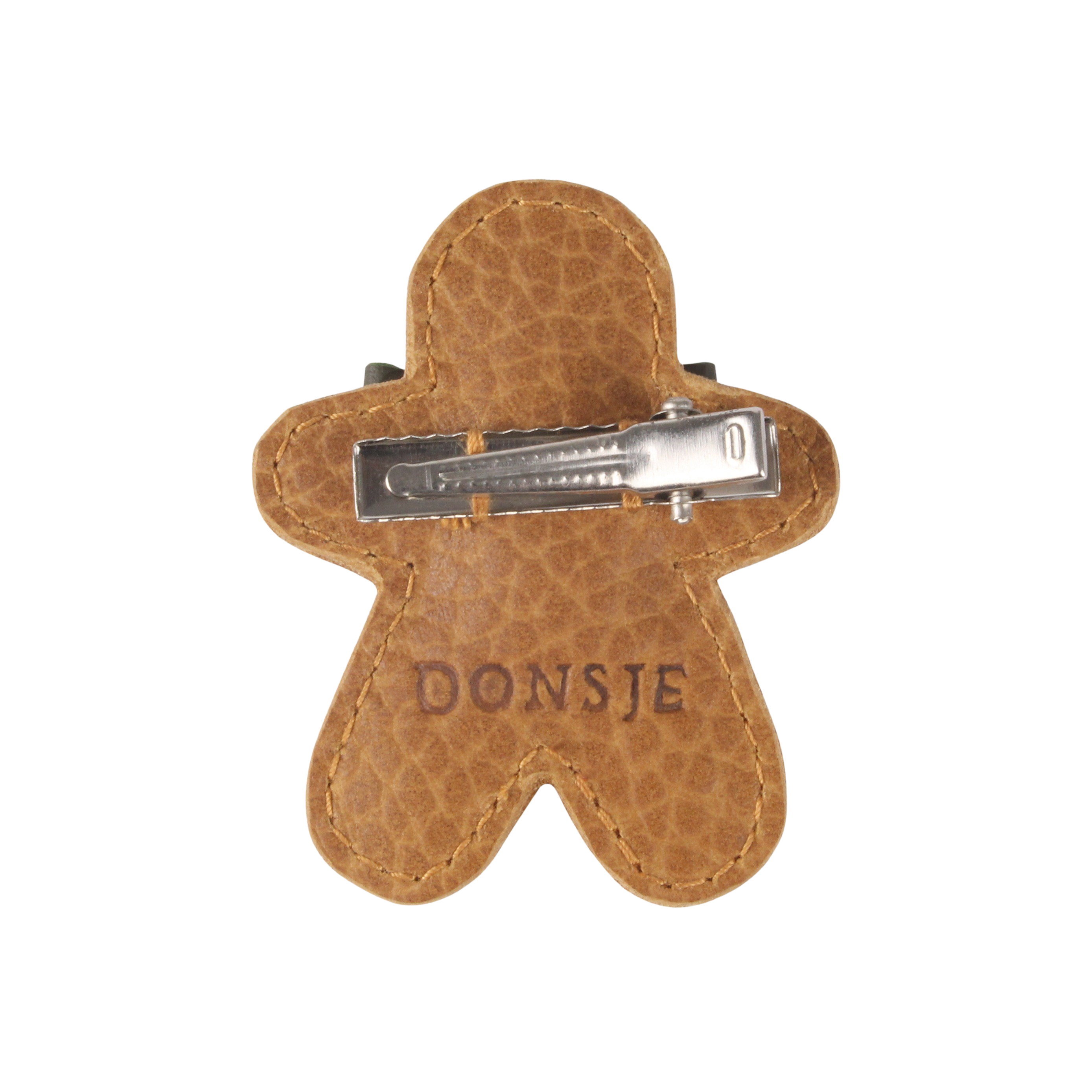 Donsje Wonda Hair Clip l Gingerbread - Toast Grain Leather