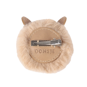 Donsje Ploto Hairclip Fluffy Bunny - Warm Beige Soft Faux Fur