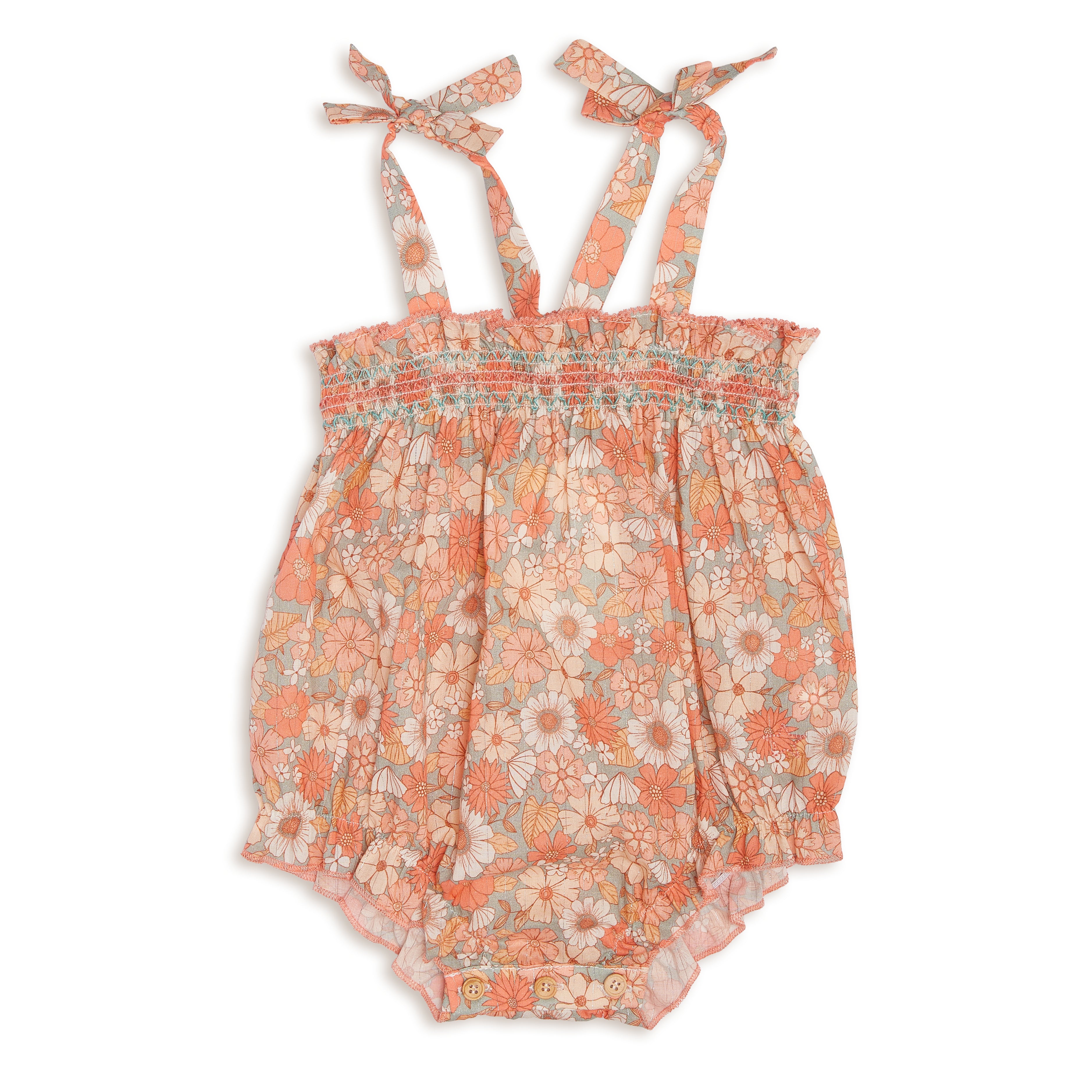 Tocoto Vintage Floral Print Straps Bodysuit - Pink