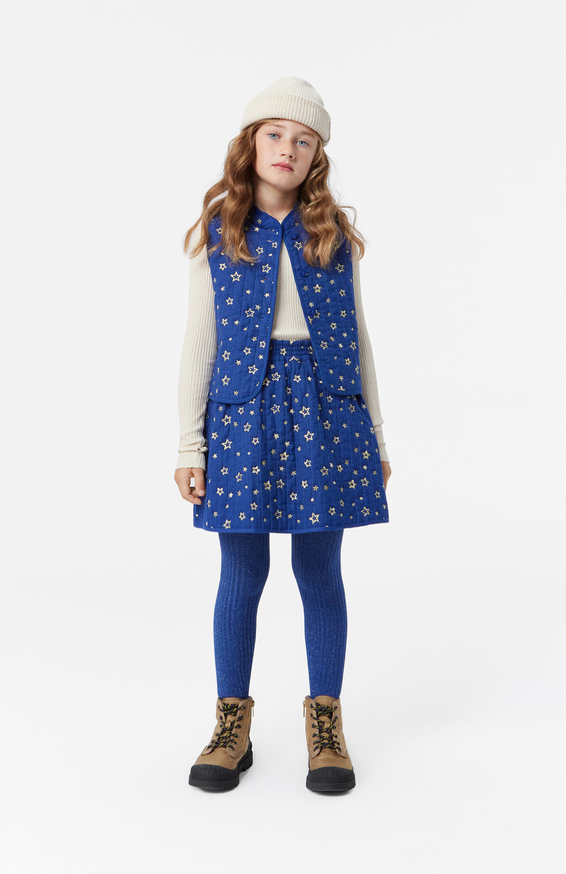 Molo Glitter Rib Tights - Vibrant Blue