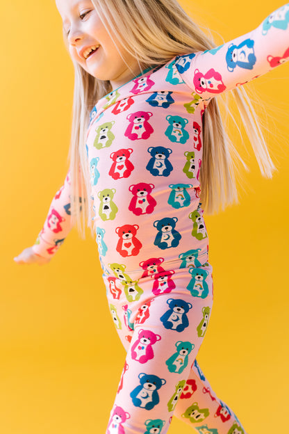 Kickee Pants Print Long Sleeve Pajama Set - Lotus Happy Teddy