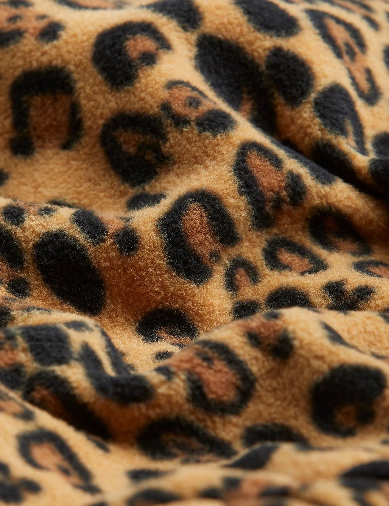 Mini Rodini Leopard Fleece Jacket - Beige