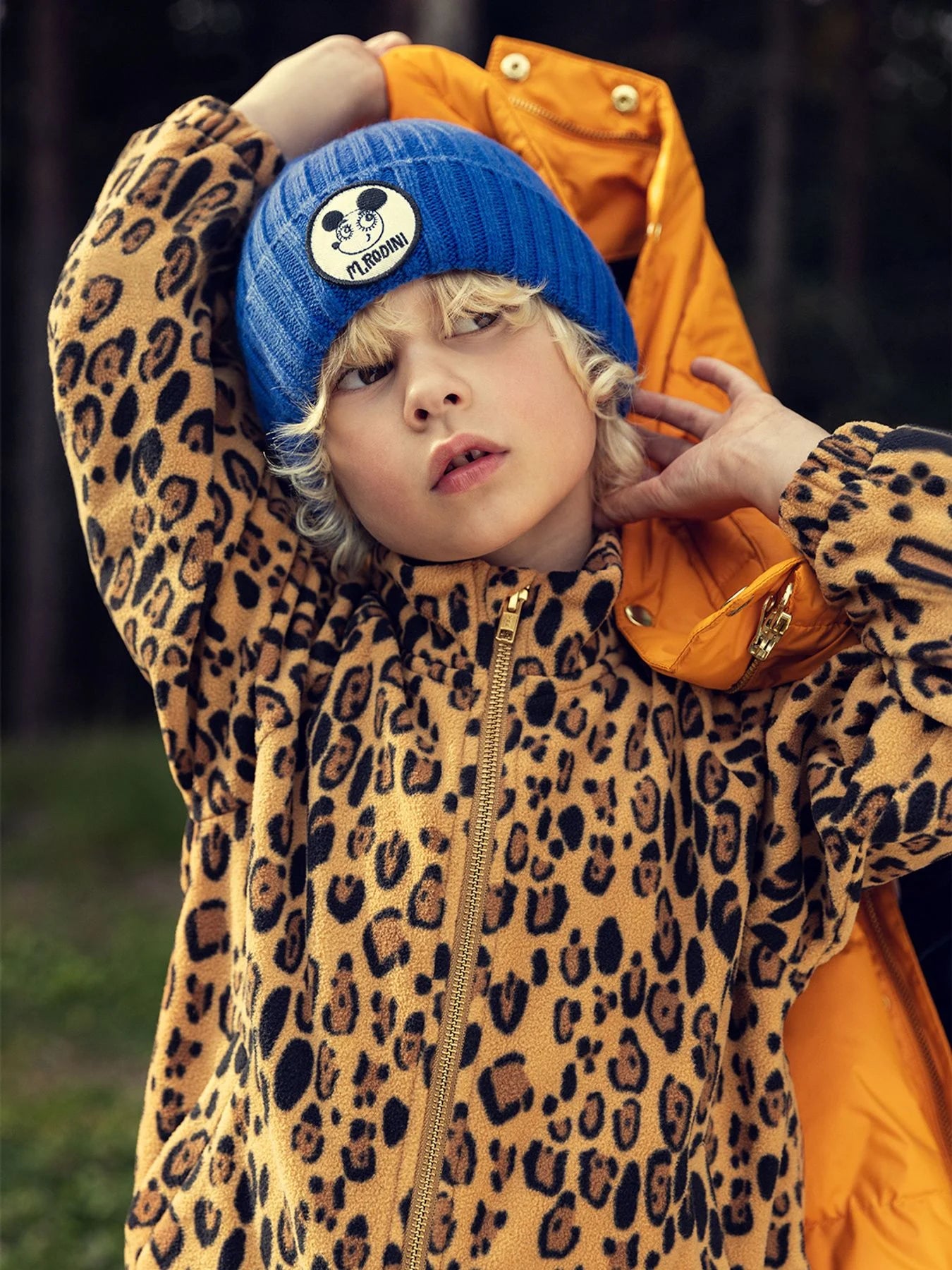 Mini Rodini Leopard Fleece Jacket - Beige