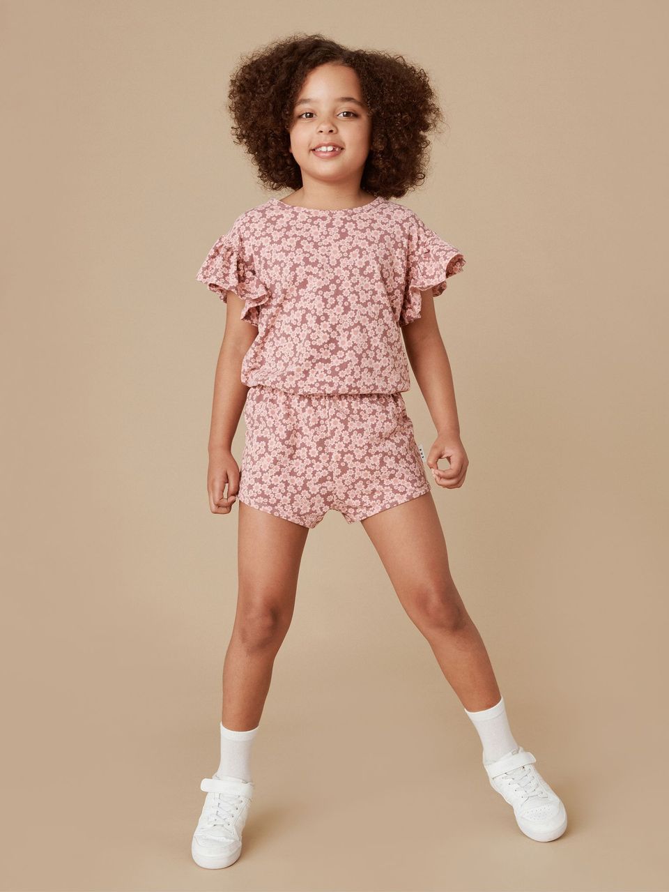 Huxbaby Frill Playsuit - Flower Bear