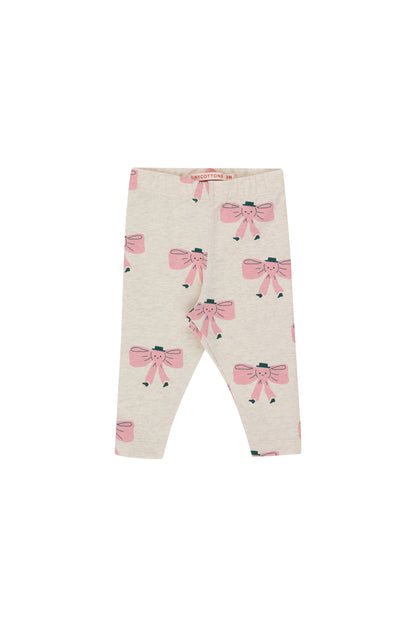 Tiny Cottons Tiny Bow Baby Pant - Light Cream Heather