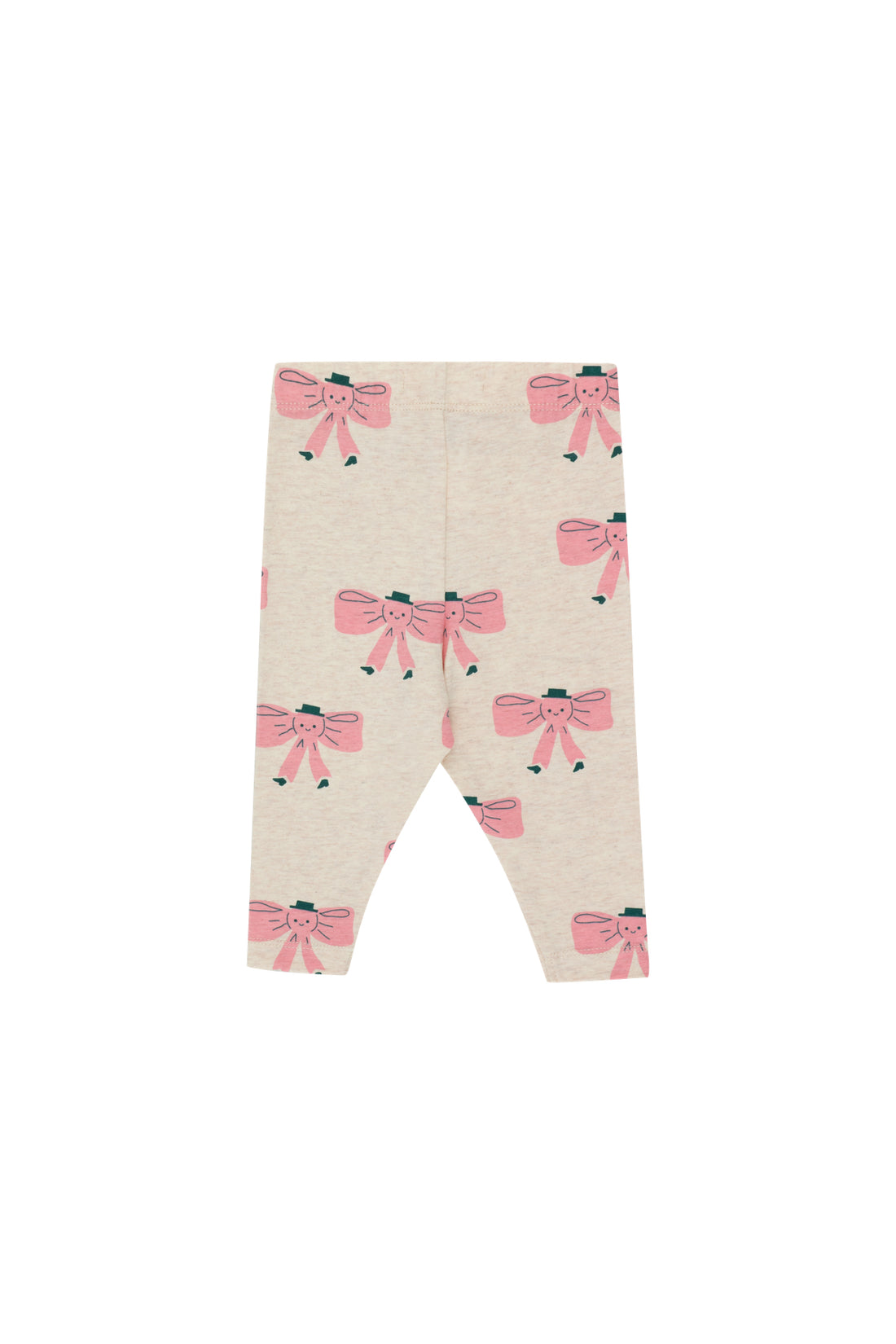 Tiny Cottons Tiny Bow Baby Pant - Light Cream Heather