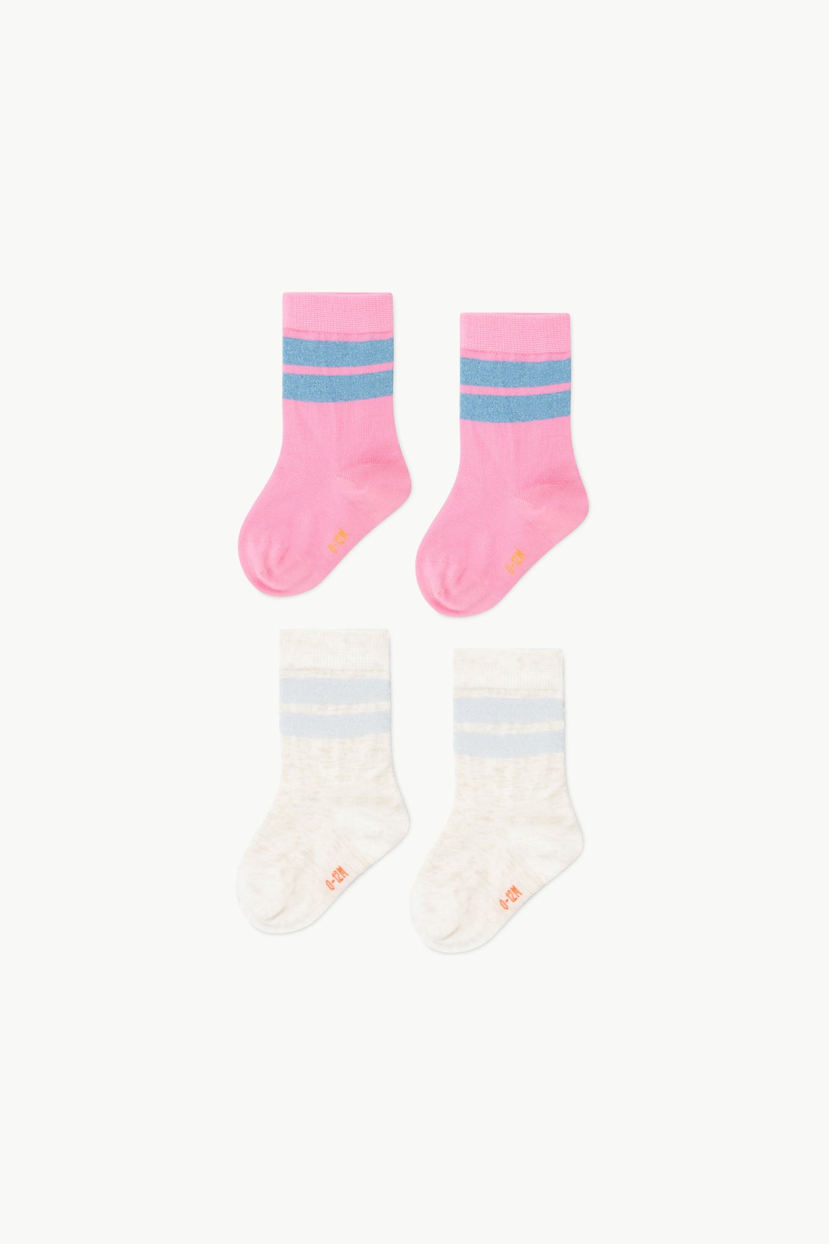 Tiny Cottons Stripes Baby Socks - Peach Cream Melange