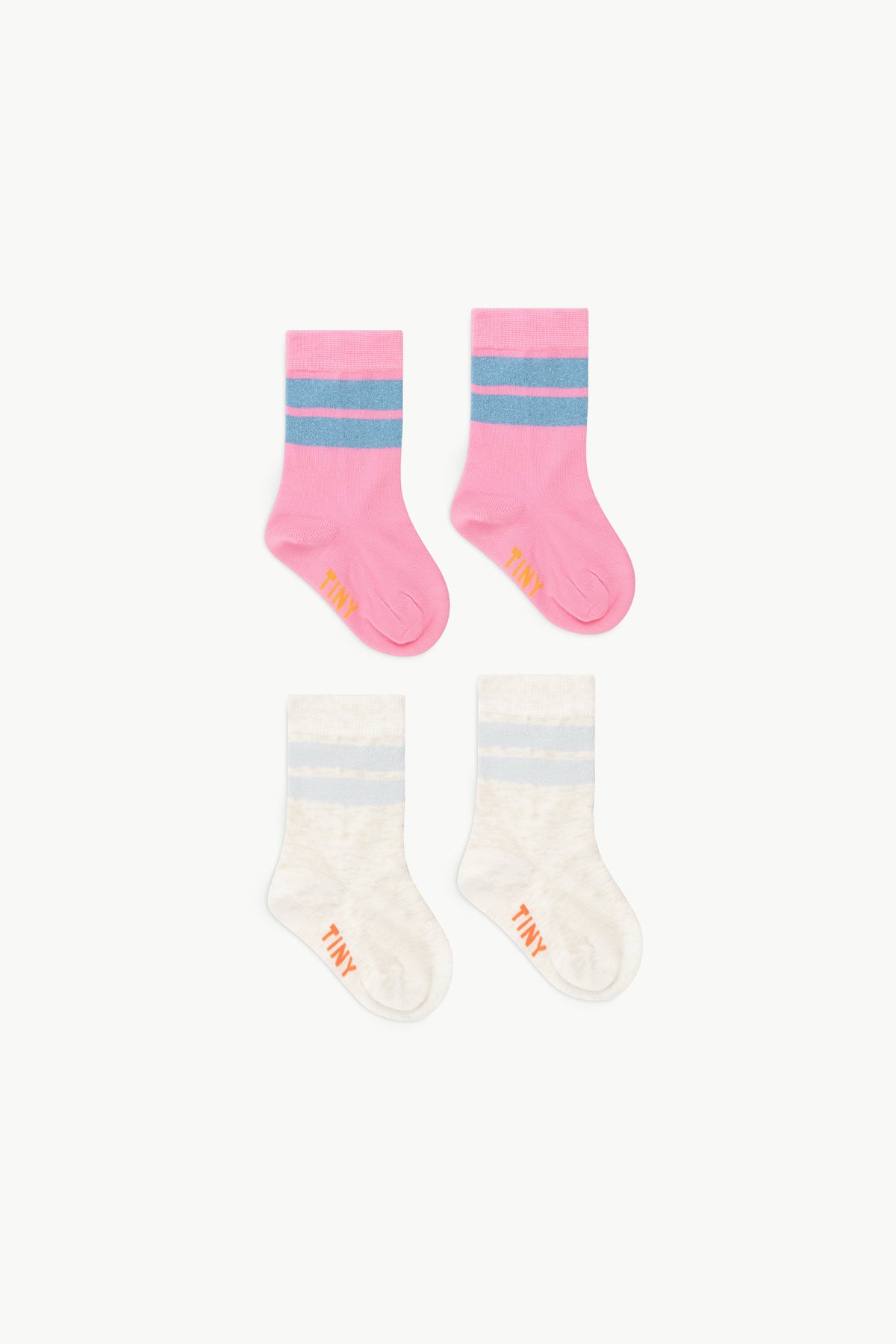 Tiny Cottons Stripes Baby Socks - Peach Cream Melange