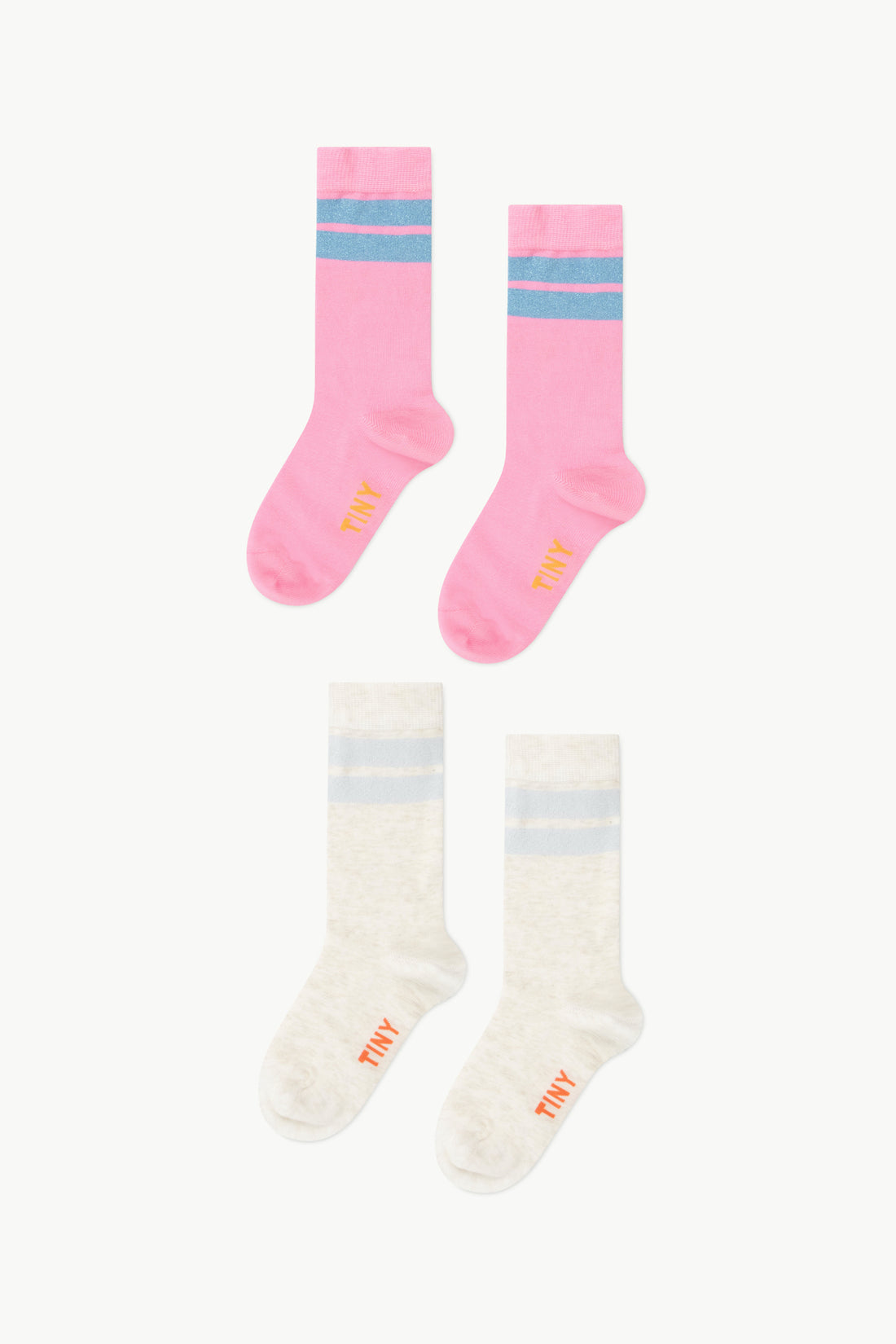 Tiny Cottons Stripes Socks Pack - Peach Cream Melange