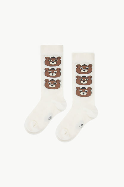 Tiny Cottons Bears Medium Socks - Vanilla