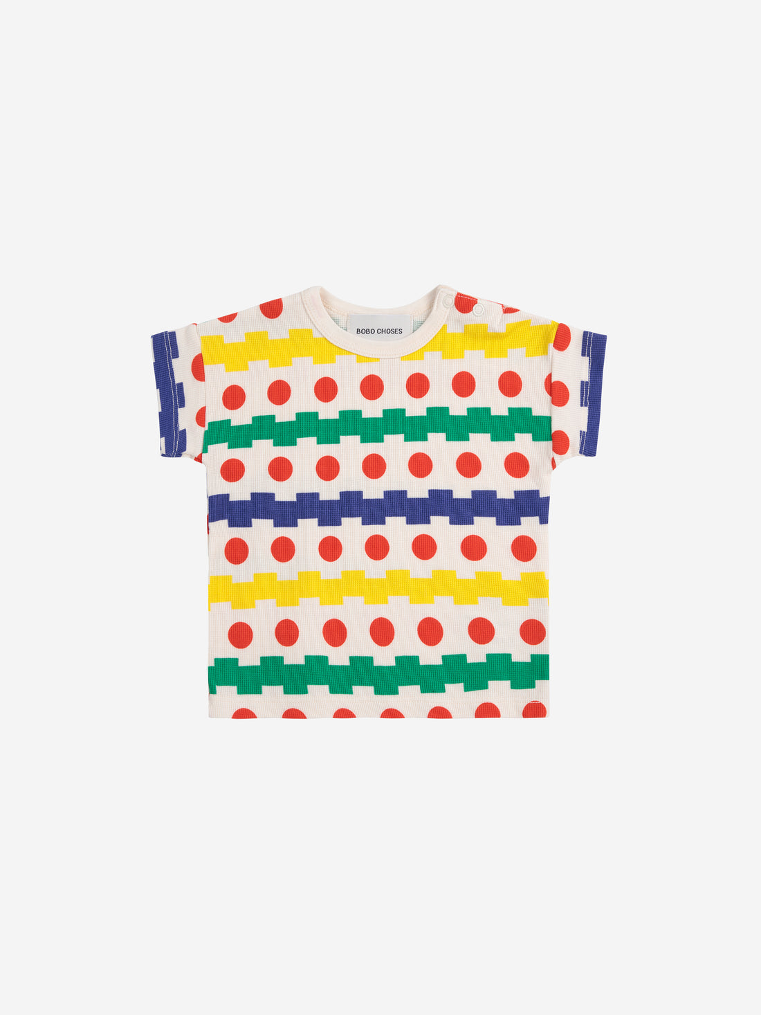 Bobo Choses Geometrical All Over Waffle Baby T-Shirt - Multicolor