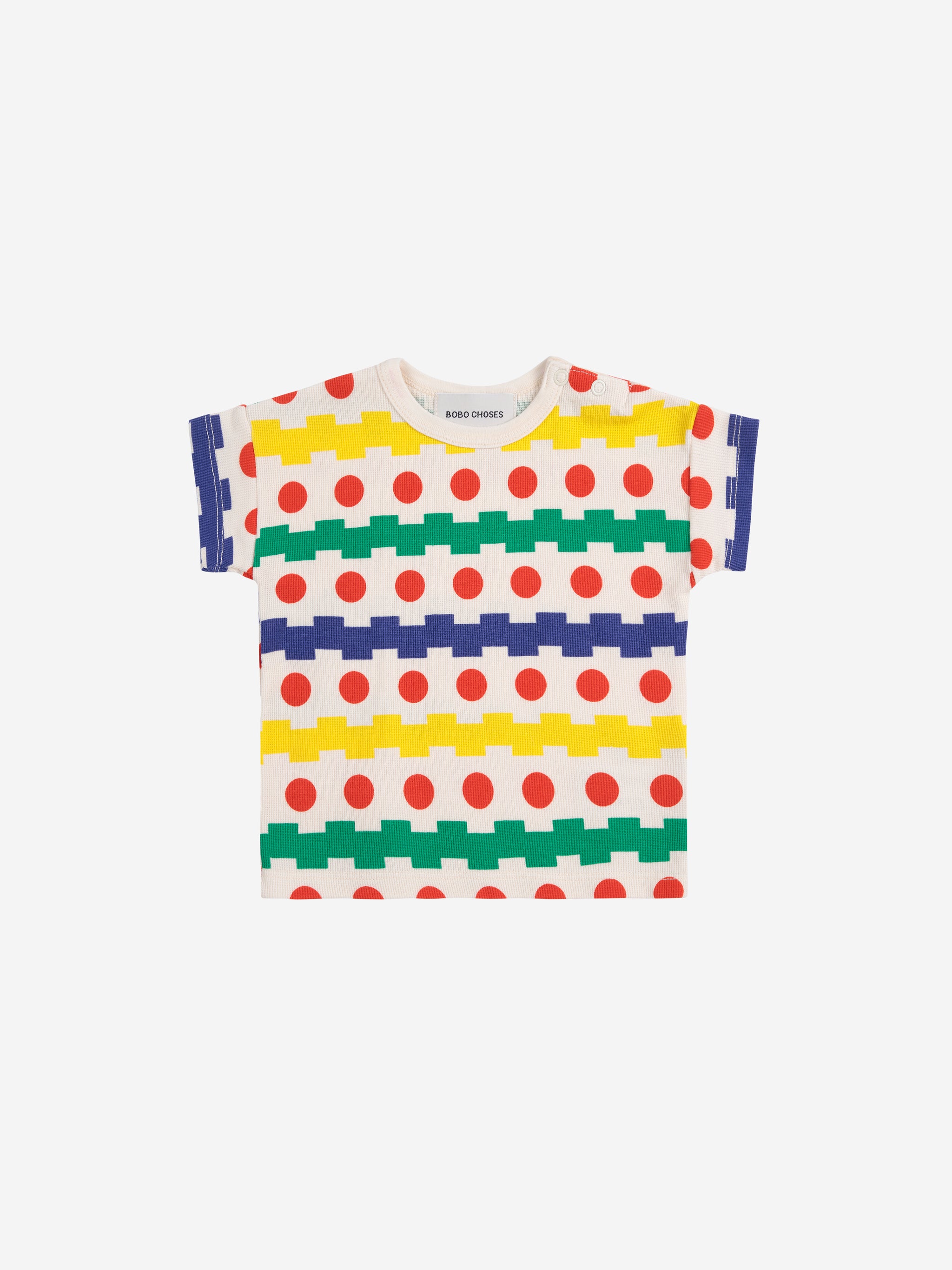 Bobo Choses Geometric All Over Waffle Baby T-Shirt - Multicolor