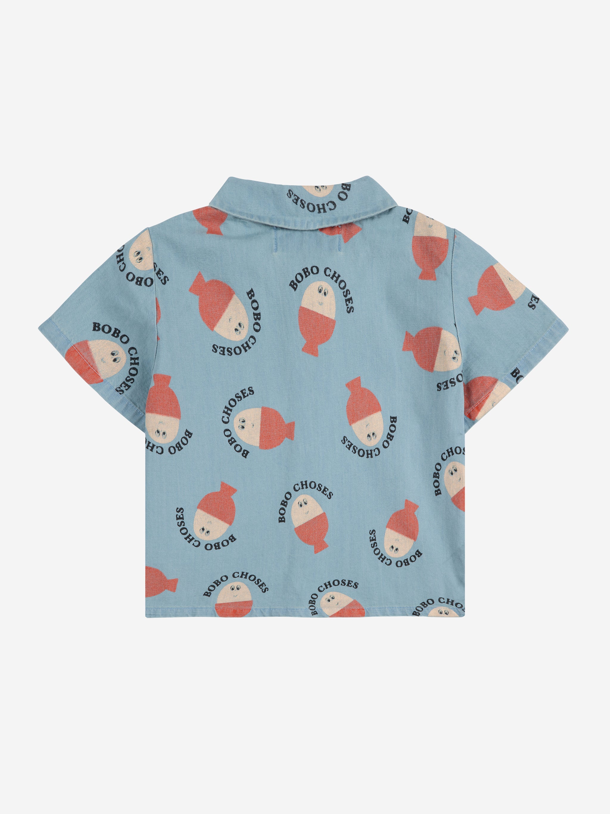 Bobo Choses Morning Egg All Over Denim Shirt - Light Blue