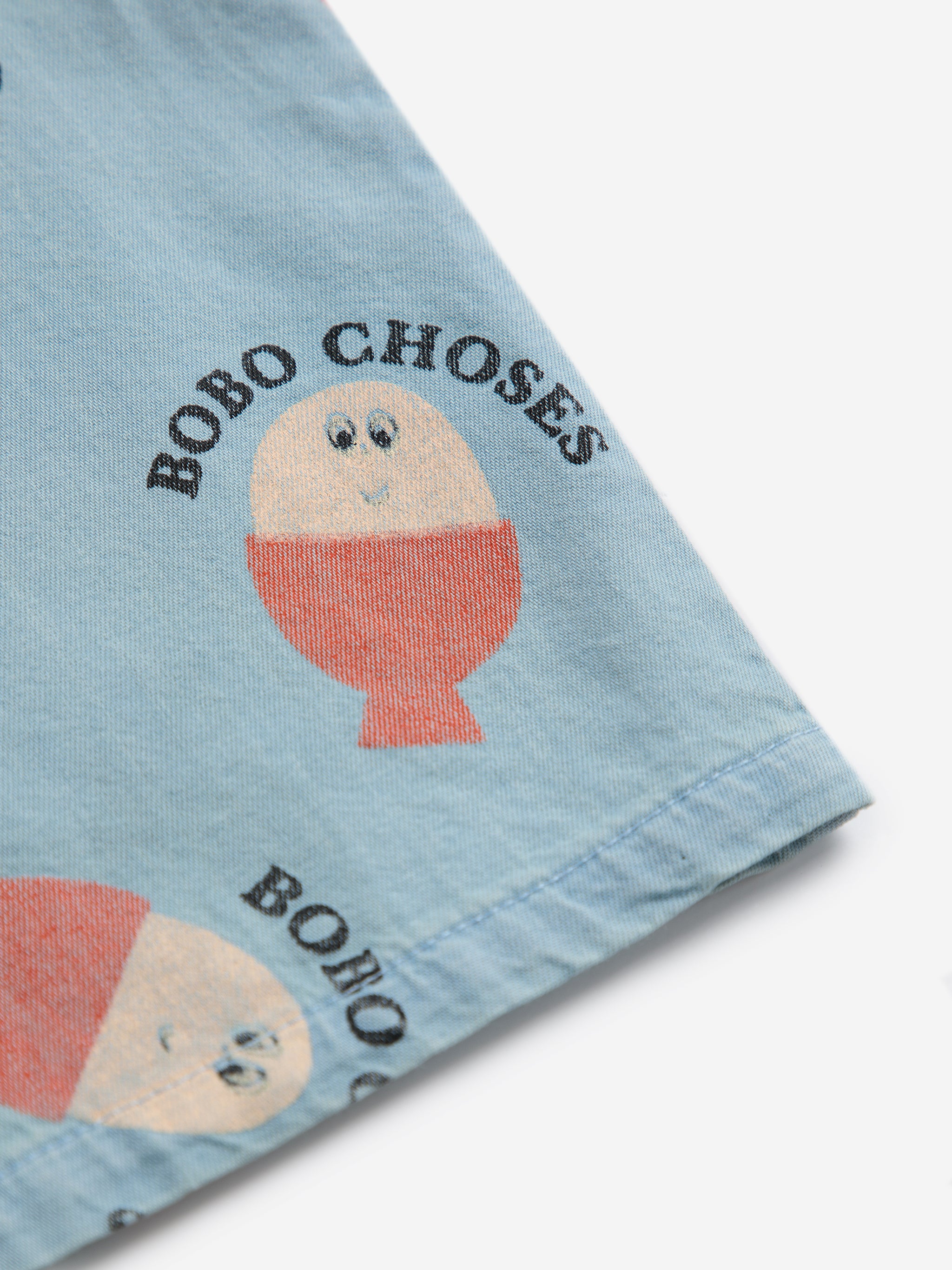 Bobo Choses Morning Egg All Over Denim Shirt - Light Blue