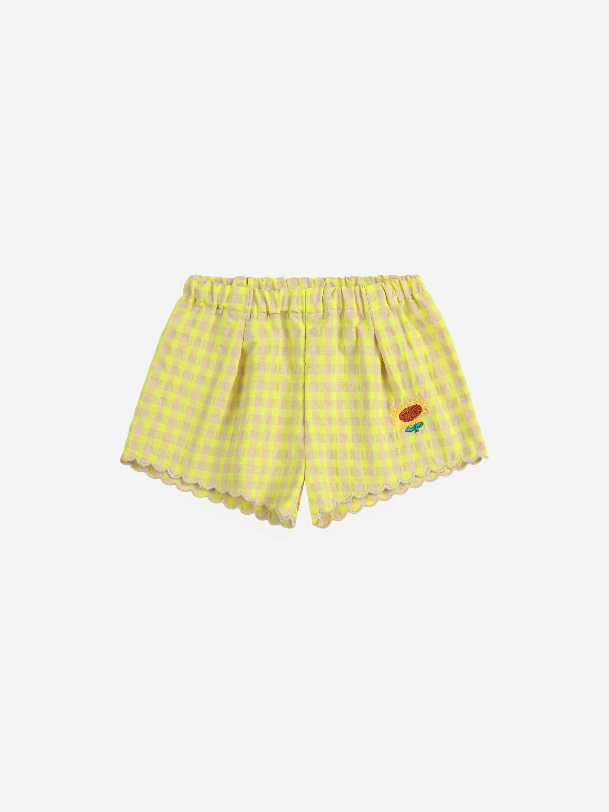 Bobo Choses Vichy Ruffle Woven Shorts - Multicolor