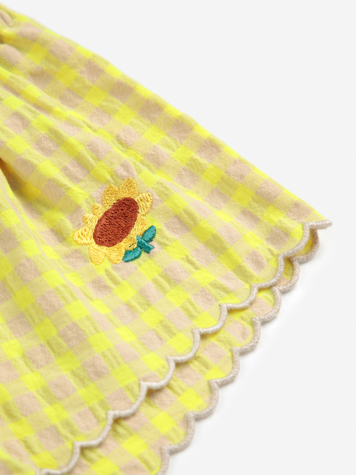 Bobo Choses Vichy Ruffle Woven Shorts - Multicolor