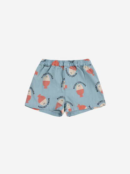 Bobo Choses Morning Egg All Over Denim Shorts - Light Blue