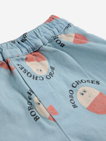 Bobo Choses Morning Egg All Over Denim Shorts - Light Blue