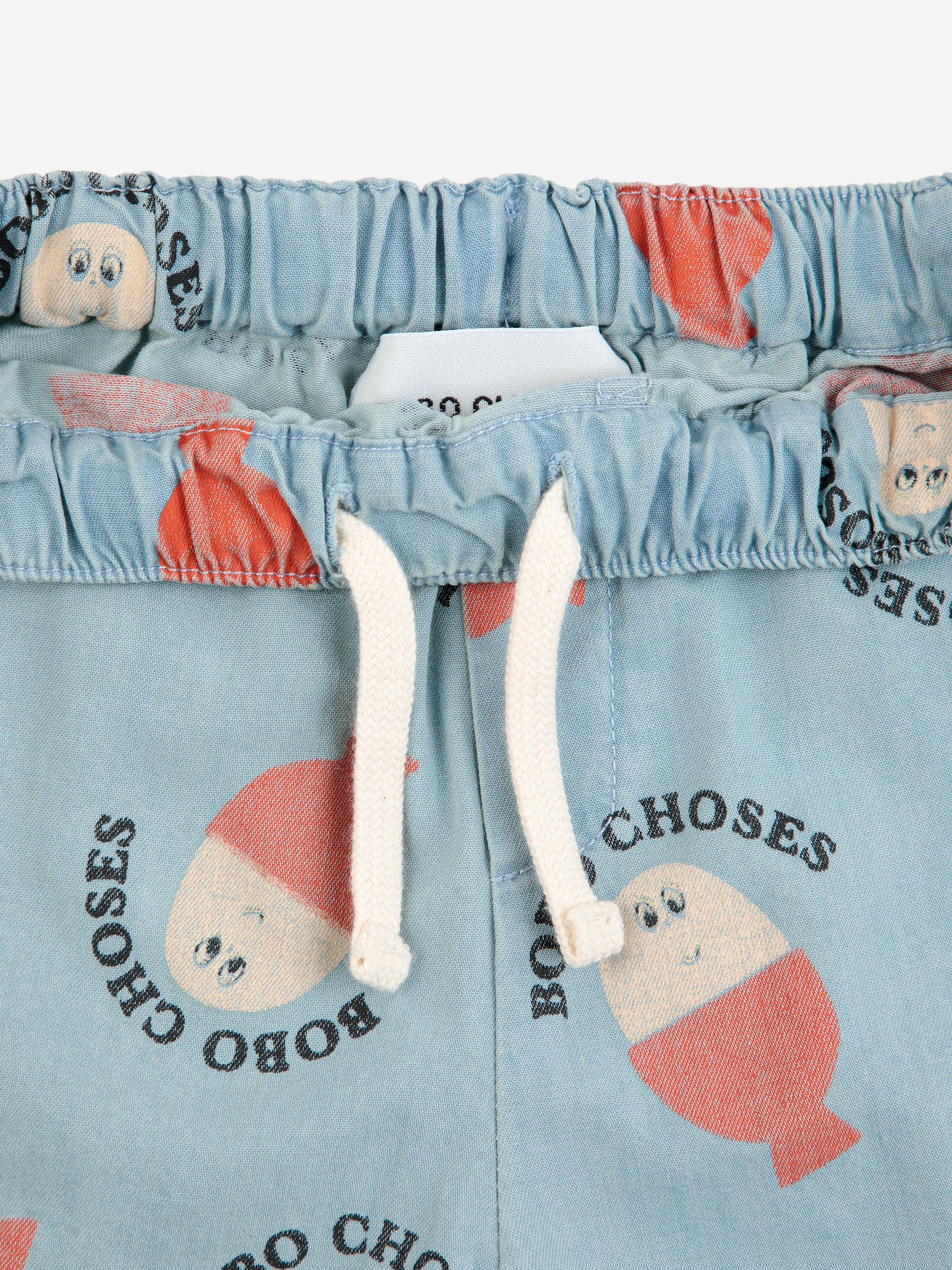 Bobo Choses Morning Egg All Over Denim Shorts - Light Blue