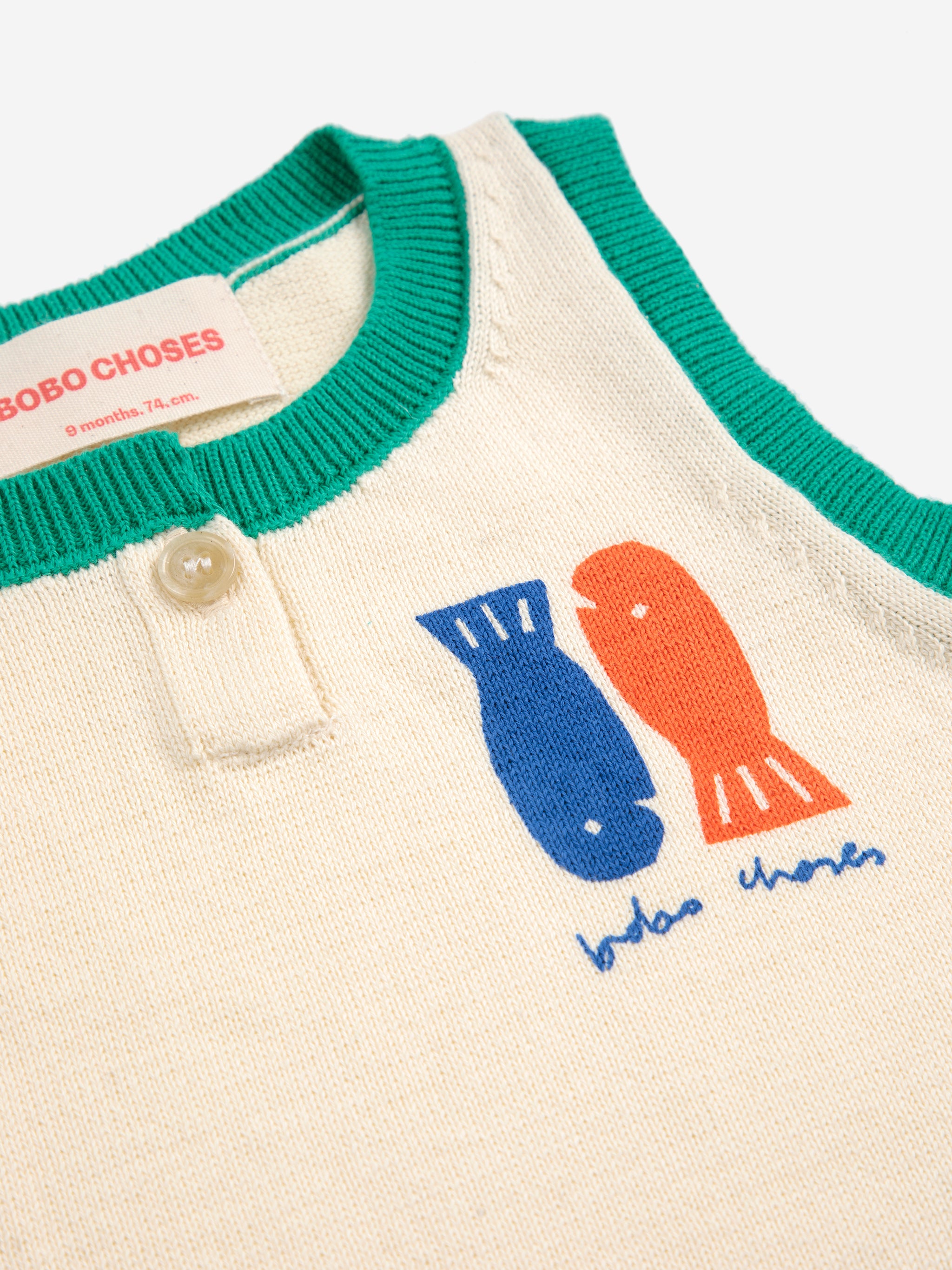 Bobo Choses Lucky Fish Knitted Set - Off White