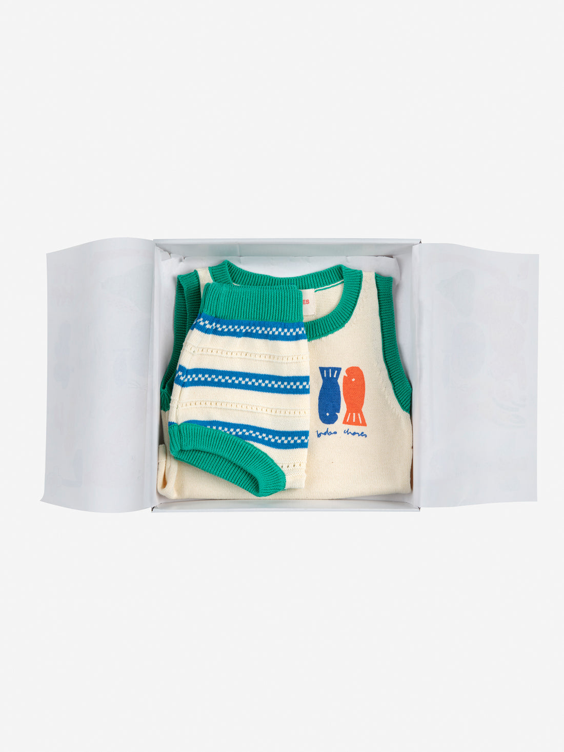 Bobo Choses Lucky Fish Knitted Set - Off White