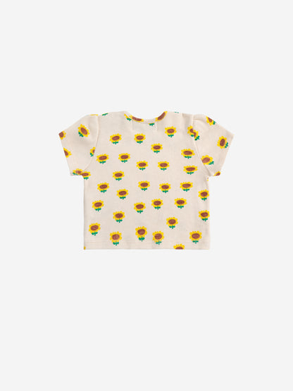 Bobo Choses Sunflower All Over Balloon Sleeve T-Shirt - Beige