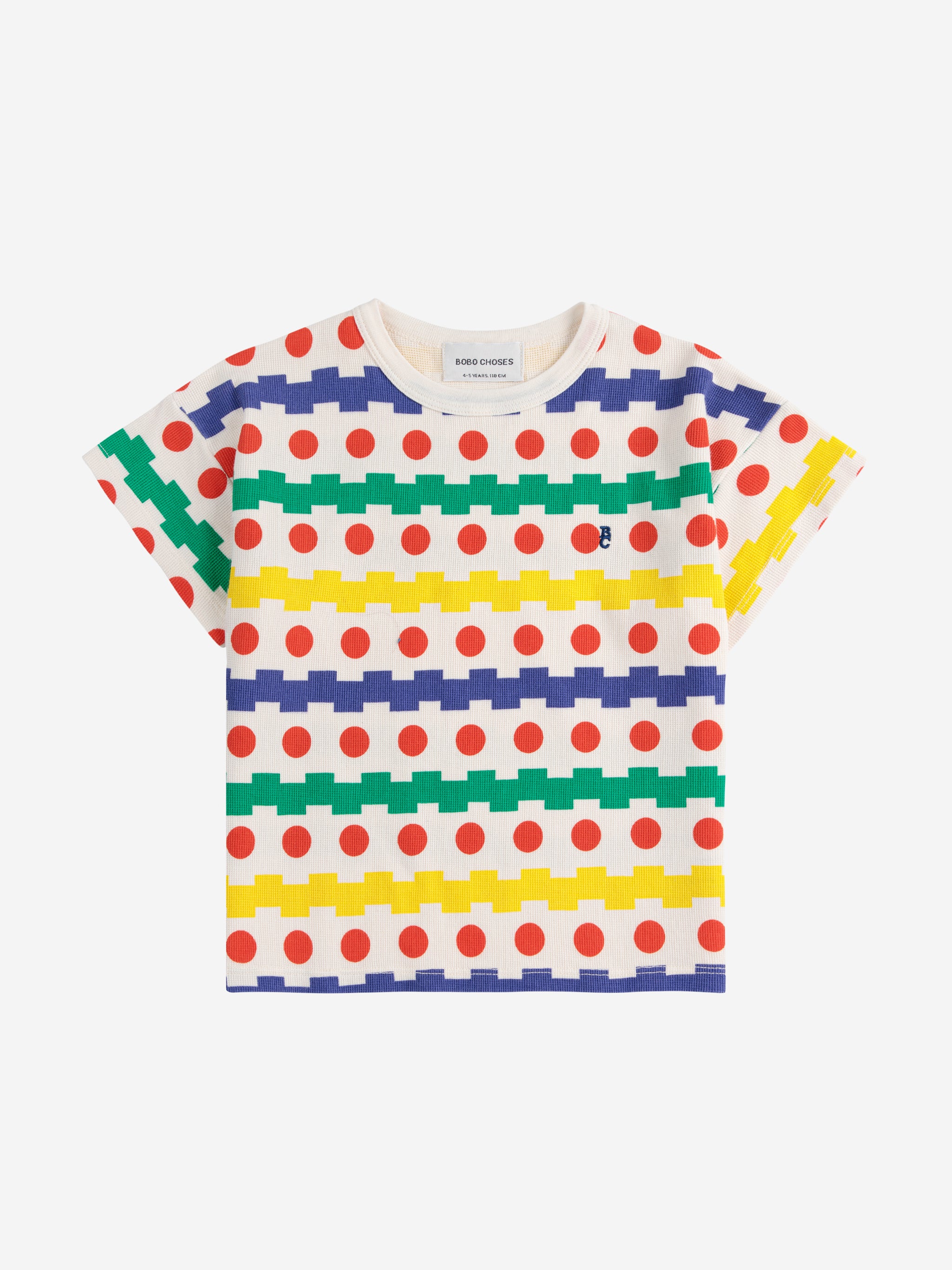 Bobo Choses Geometric All Over Waffle T-Shirt - Off White